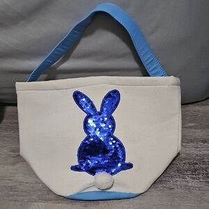 Sequin Bunny Canvas Tote Bag